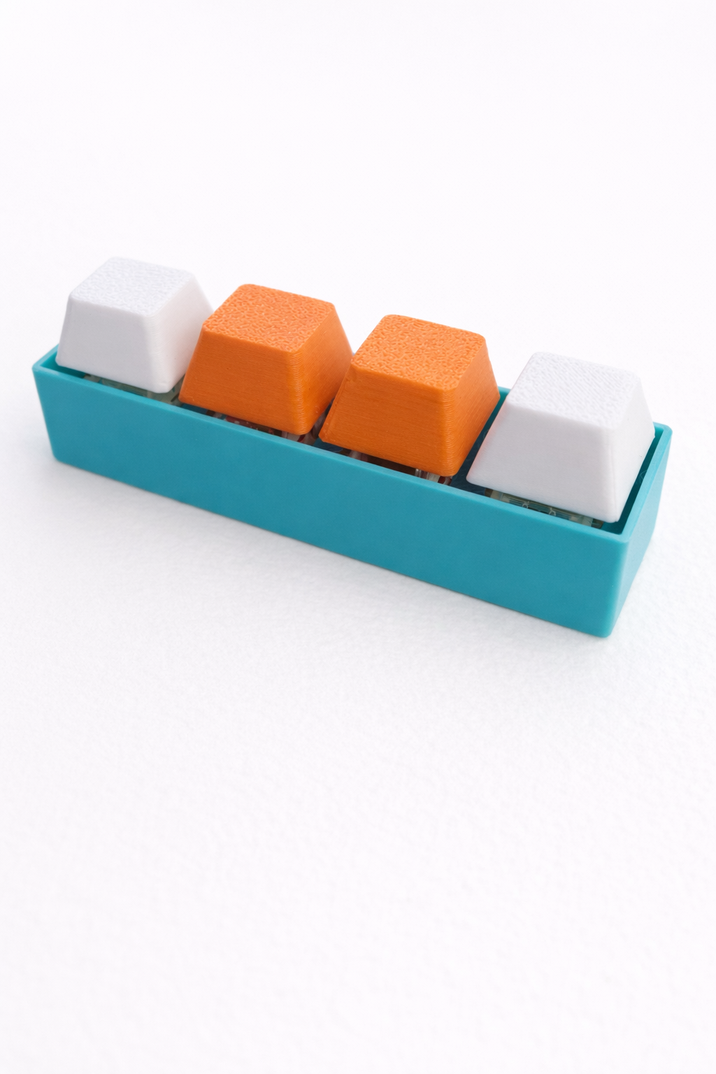 3D Printed Keyboard Clicker Fidget Toy – 4 Key 4x1 Mechanical Keypad Fidget with Wrist Strap
