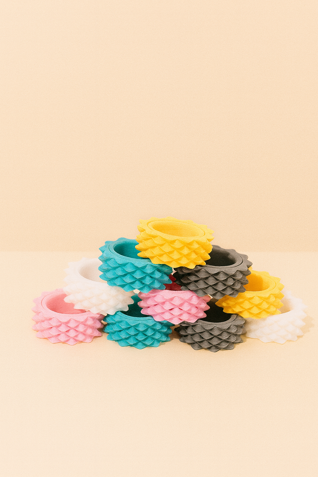 3D Printed High Stim Spikz Fidget Ring