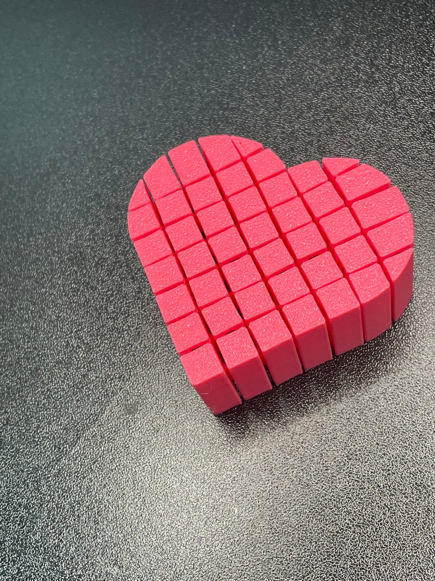 3D printed Pixel Heart Sensory Fidget Toy