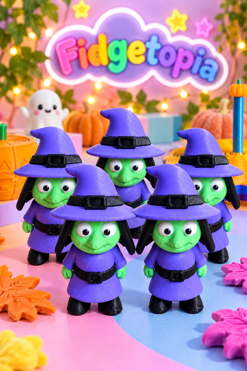 🧙‍♀️ Flexi Witch Fidget 💜 | 3D Printed Halloween Sensory Fidget