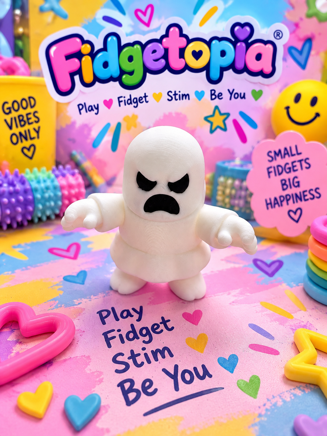 🦊 WIGGLERZ Gabi The Ghost Fidget Toy – Articulated Fox Sensory Desk Toy for ADHD, Anxiety & Stress Relief