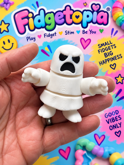 🦊 WIGGLERZ Gabi The Ghost Fidget Toy – Articulated Fox Sensory Desk Toy for ADHD, Anxiety & Stress Relief