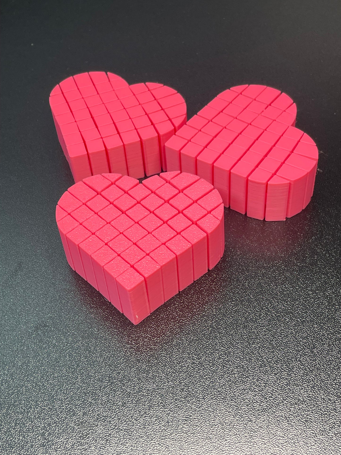 3D printed Pixel Heart Sensory Fidget Toy