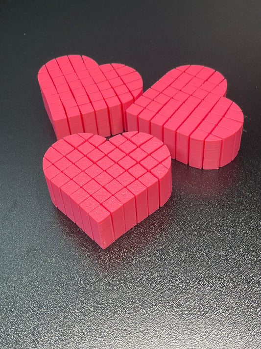 3D printed Pixel Heart Sensory Fidget Toy