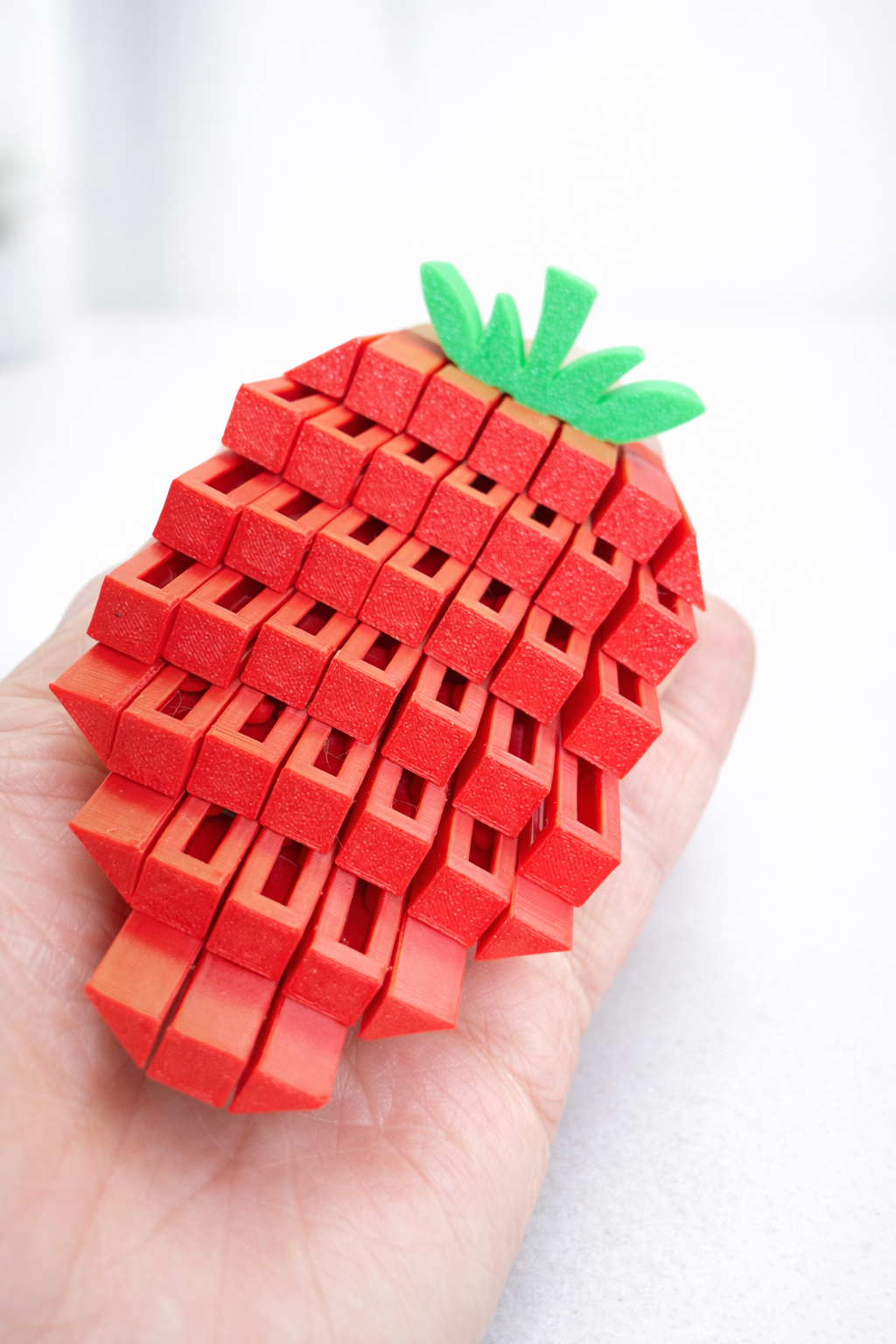 Sensory Pixel Strawberry 🍓- 3D Printed Transforming Fidget Toy