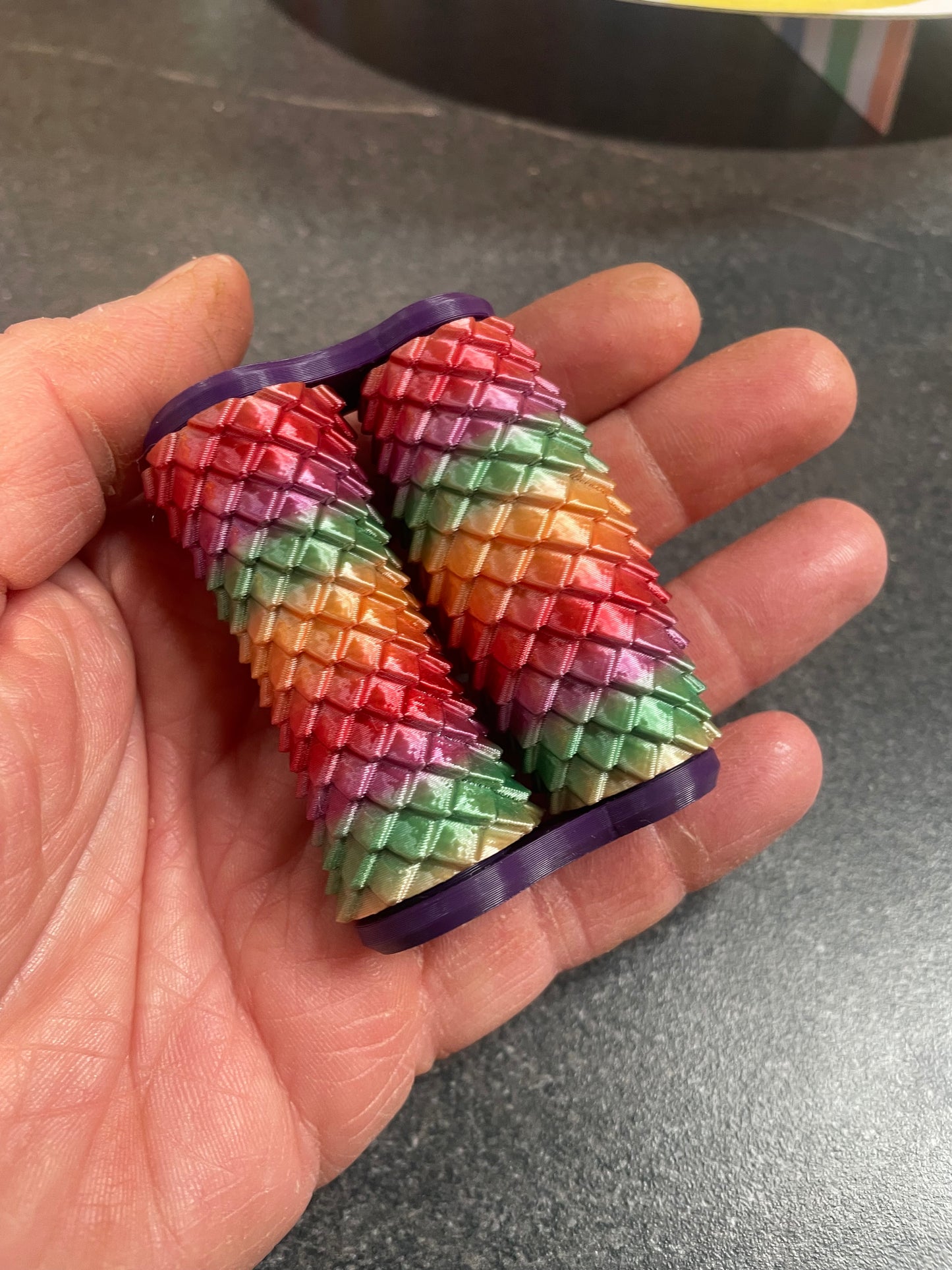 ✨ 3D Printed Dragon Scale Sensory Hand Roller – Strong Tactile Fidget & Deep Pressure Stim Tool ✨
