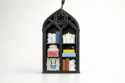 Gothic Book Nook Kit – DIY Miniature Bookshelf Insert, Dark Fantasy Library Scene  (6 Clicker)