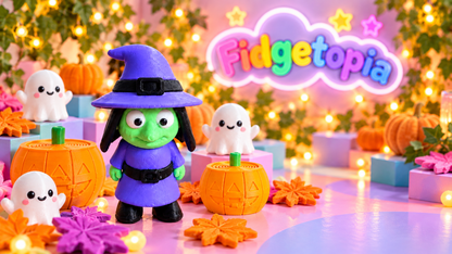🧙‍♀️ Flexi Witch Fidget 💜 | 3D Printed Halloween Sensory Fidget
