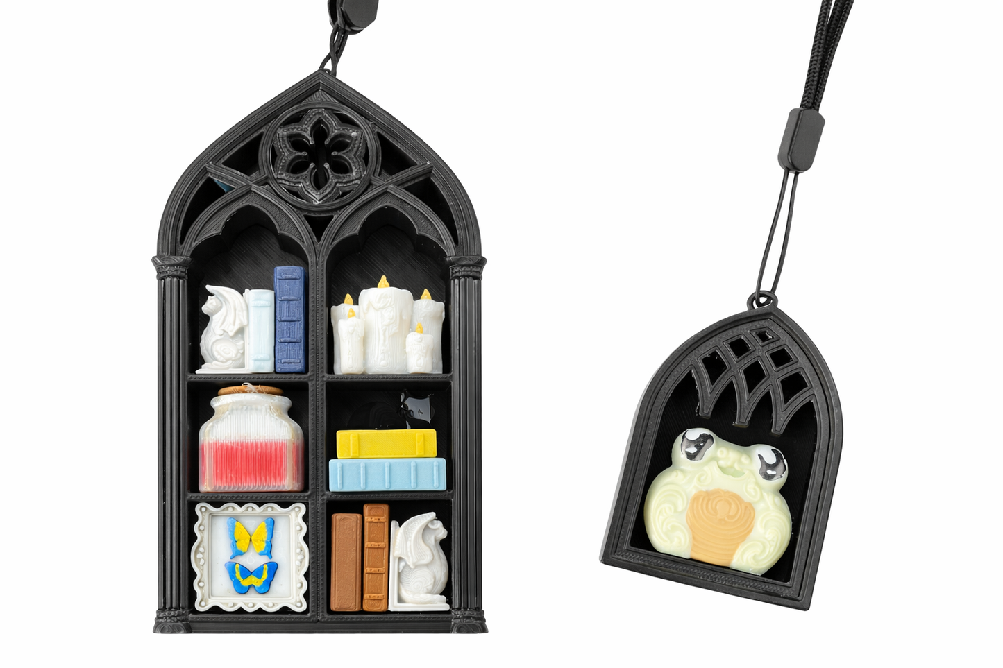 Gothic Book Nook Kit – DIY Miniature Bookshelf Insert, Dark Fantasy Library Scene  (6 Clicker)