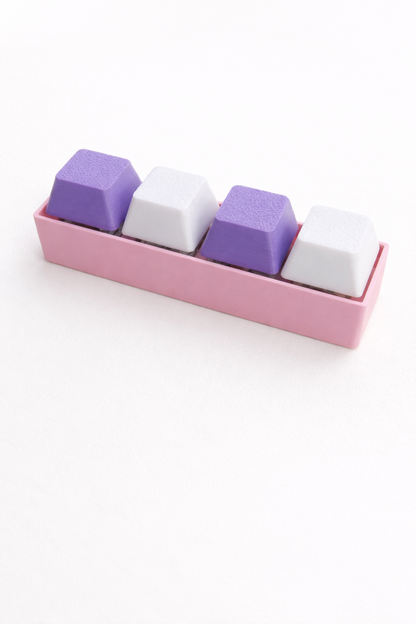3D Printed Keyboard Clicker Fidget Toy – 4 Key 4x1 Mechanical Keypad Fidget with Wrist Strap