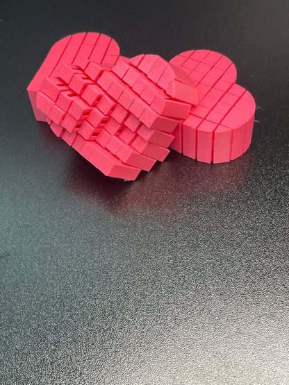 3D printed Pixel Heart Sensory Fidget Toy