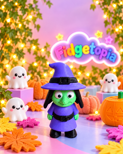 🧙‍♀️ Flexi Witch Fidget 💜 | 3D Printed Halloween Sensory Fidget