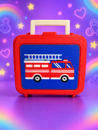 🥪 Snack’n’Stim – Retro Lunchbox - Fire Engine 🚒