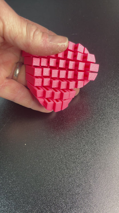 3D printed Pixel Heart Sensory Fidget Toy